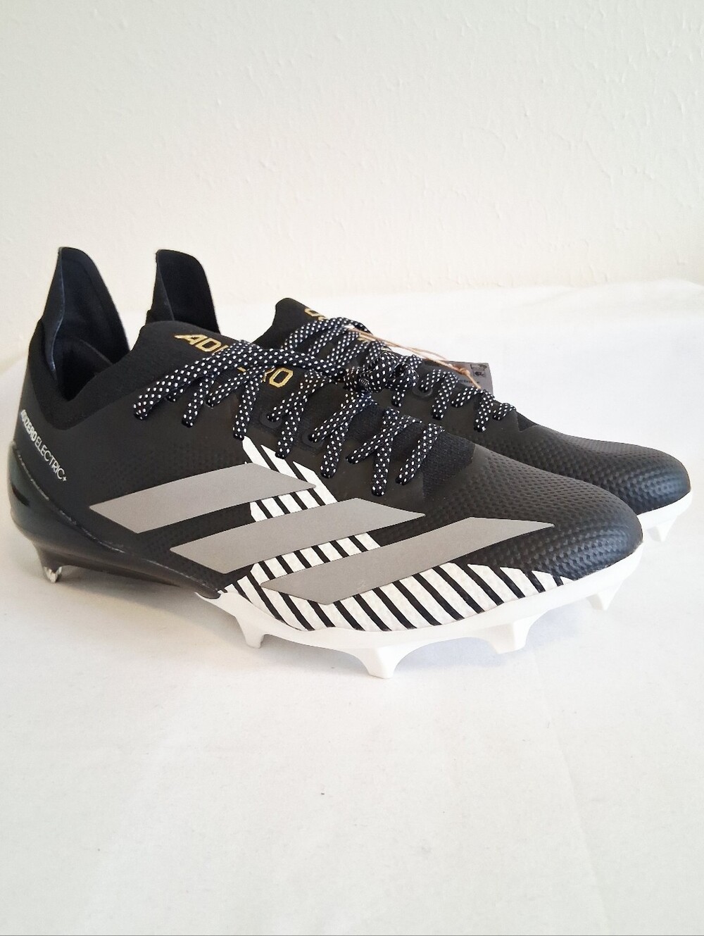 Adidas Adizero Electric + 2 Black Gold Football Cleats